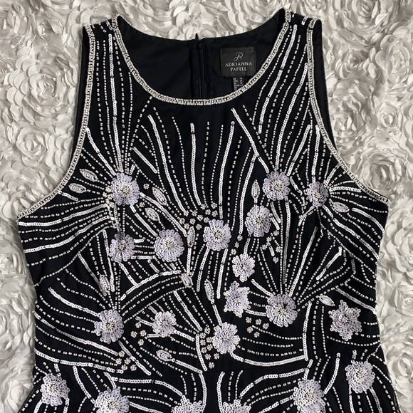 Adrianna Papell beaded cocktail dress size 12 - Picture 6 of 8